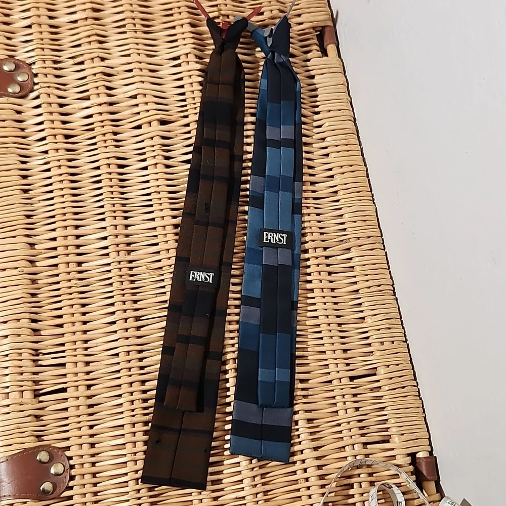 Vintage ERNST Steiped Square Childs Tie X2